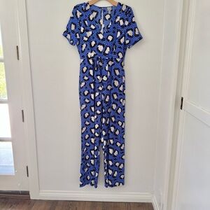 ASOS Blue Leopard Print Jumpsuit